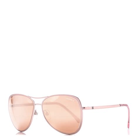 CHANEL 4223 Rose 18k Gold Mirror Summer Pilot Sunglasses .